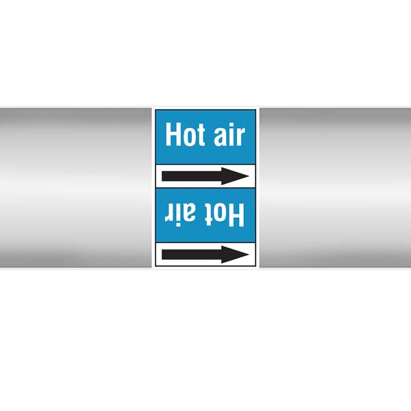 N008329 Brady White on Blue Hot air Clp Pipe Marker On Roll