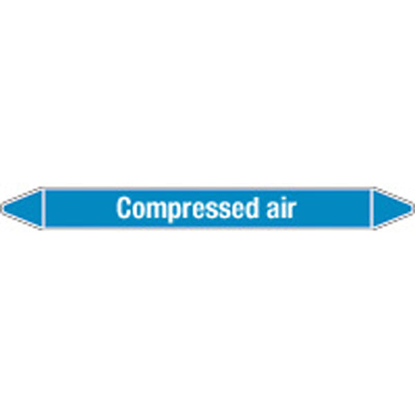 N008330 Brady White on Blue Compressed air Clp Pipe Marker On Card