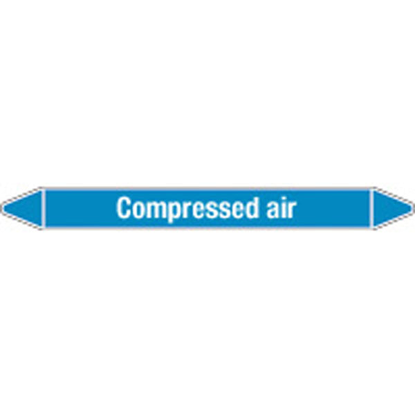 N008331 Brady White on Blue Compressed air Clp Pipe Marker On Card