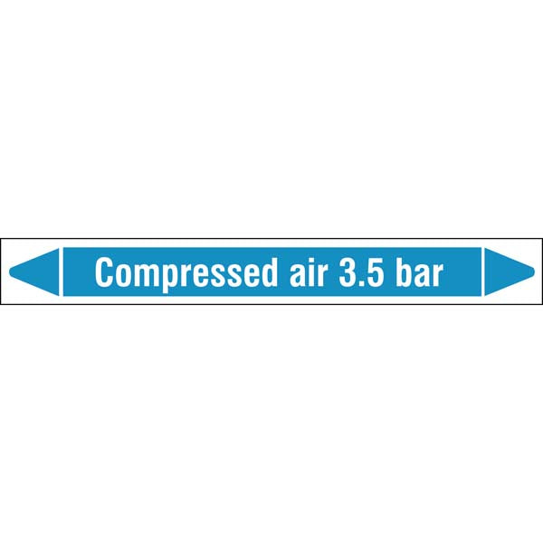 N008353 Brady White on Blue Compressed air 3.5 bar Clp Pipe Marker On Roll
