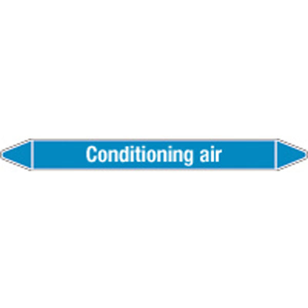 N008376 Brady White on Blue Conditioning air Clp Pipe Marker On Card