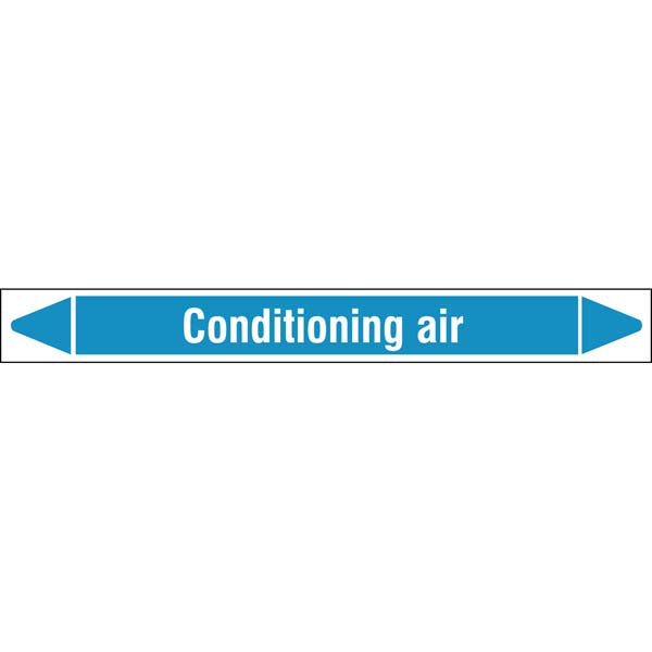 N008381 Brady White on Blue Conditioning air Clp Pipe Marker On Roll
