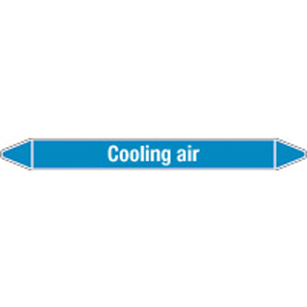 N008387 Brady White on Blue Cooling air Clp Pipe Marker On Card