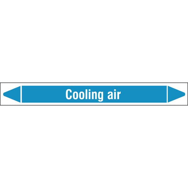 N008388 Brady White on Blue Cooling air Clp Pipe Marker On Roll
