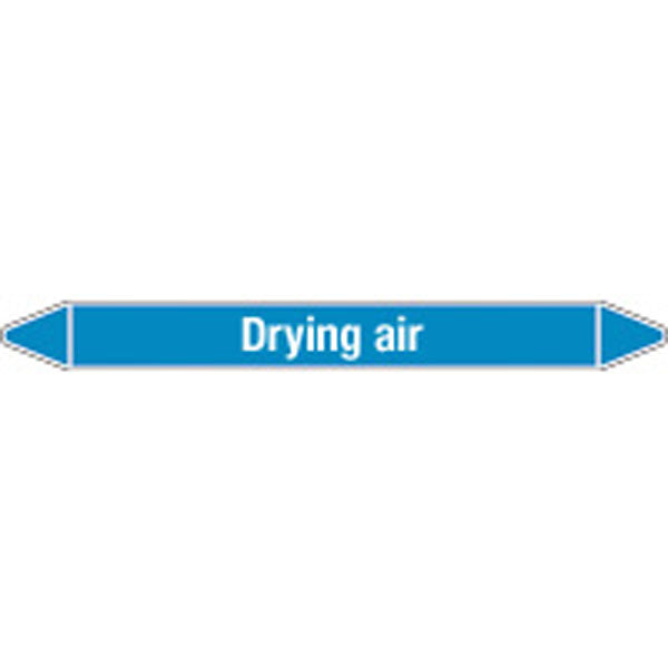 N008394 Brady White on Blue Drying air Clp Pipe Marker On Card