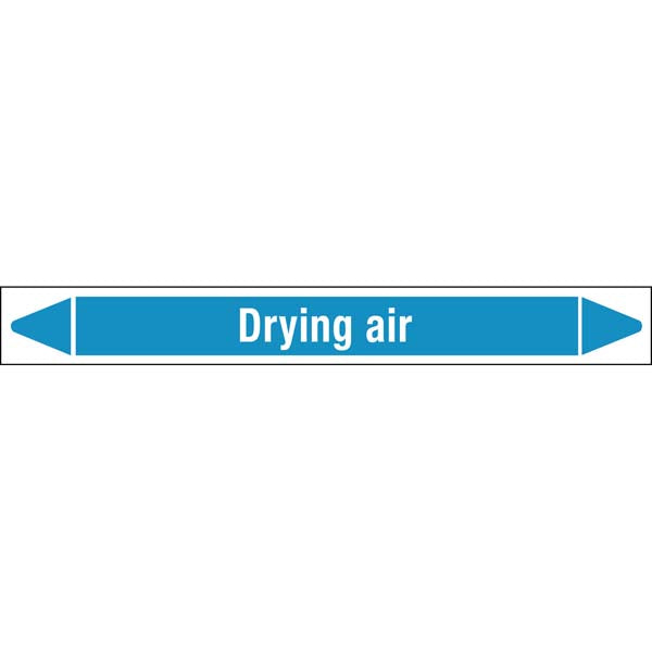 N008397 Brady White on Blue Drying air Clp Pipe Marker On Roll
