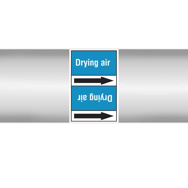 N008401 Brady White on Blue Drying air Clp Pipe Marker On Roll