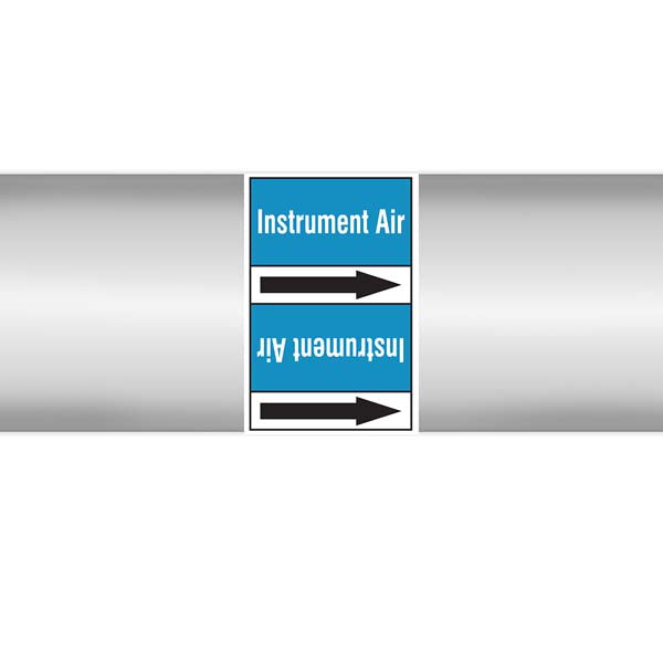 N008410 Brady White on Blue Instrument air Clp Pipe Marker On Roll