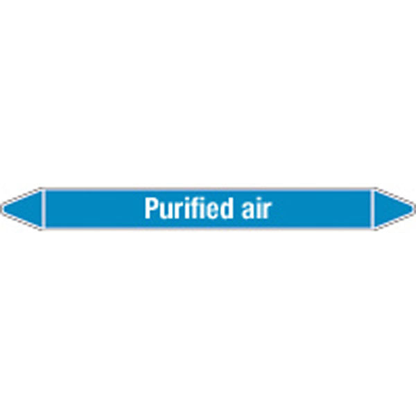 N008413 Brady White on Blue Purified air Clp Pipe Marker On Card