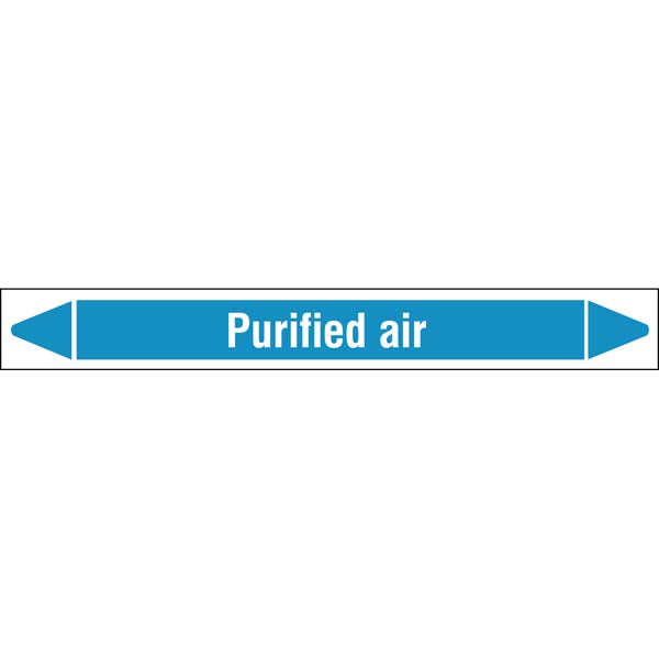 N008416 Brady White on Blue Purified air Clp Pipe Marker On Roll