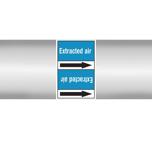 N008428 Brady White on Blue Extracted air Clp Pipe Marker On Roll