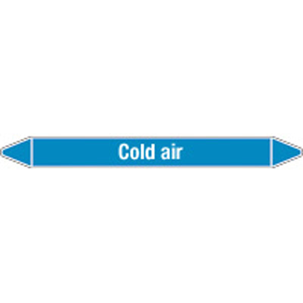 N008432 Brady White on Blue Cold air Clp Pipe Marker On Card