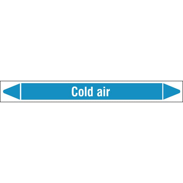 N008433 Brady White on Blue Cold air Clp Pipe Marker On Roll