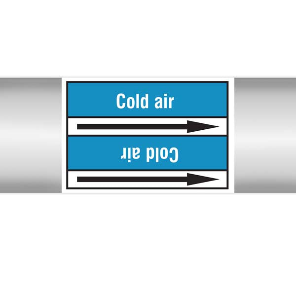 N008436 Brady White on Blue Cold air Clp Pipe Marker On Roll
