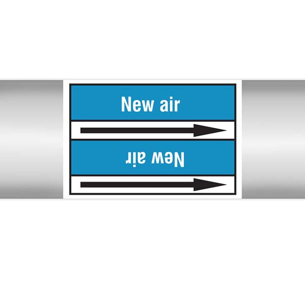 N008445 Brady White on Blue New air Clp Pipe Marker On Roll