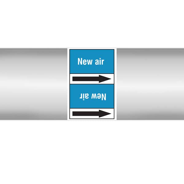 N008446 Brady White on Blue New air Clp Pipe Marker On Roll