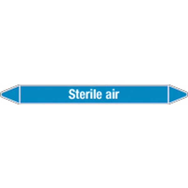 N008467 Brady White on Blue Sterile air Clp Pipe Marker On Card