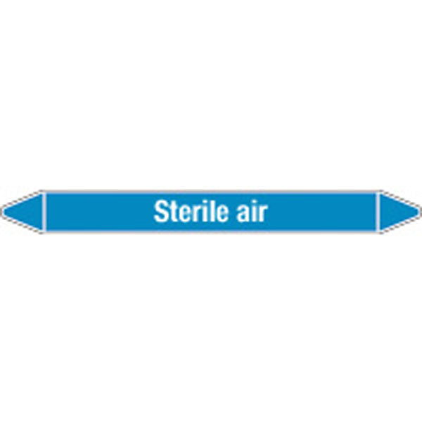 N008471 Brady White on Blue Sterile air Clp Pipe Marker On Roll