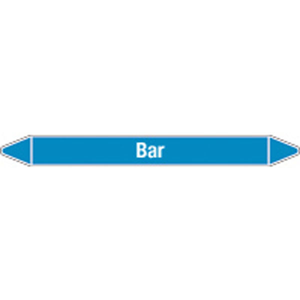 N008486 Brady White on Blue Bar Clp Pipe Marker On Card