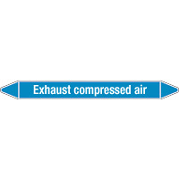 N008494 Brady White on Blue Exhaust compressed air Clp Pipe Marker On Card