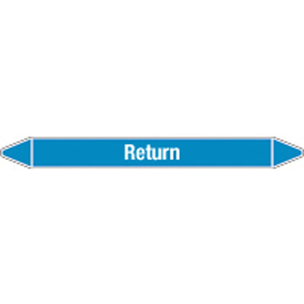 N008503 Brady White on Blue Return Clp Pipe Marker On Card