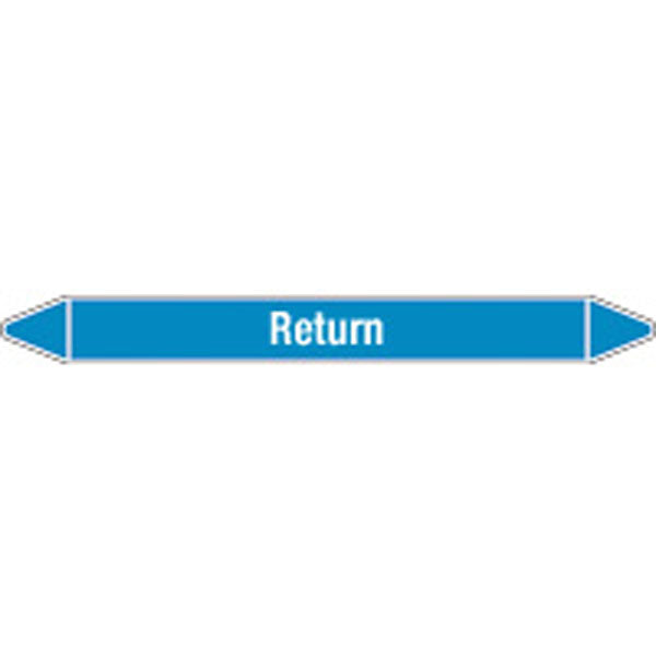N008507 Brady White on Blue Return Clp Pipe Marker On Roll