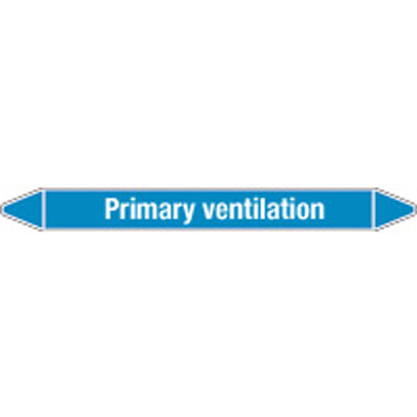 N008516 Brady White on Blue Primary ventilation Clp Pipe Marker On Roll
