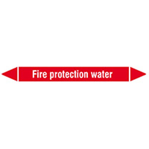 N008531 Brady White on Red Fire protection water Clp Pipe Marker On Card