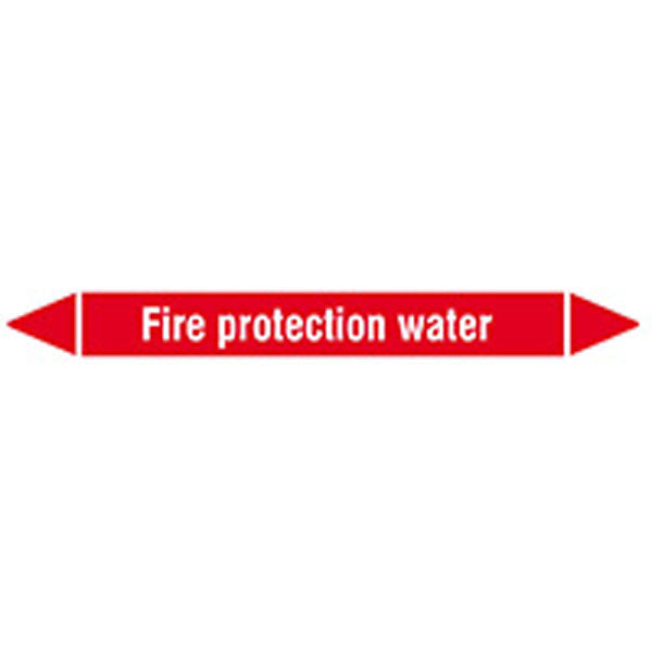 N008530 Brady White on Red Fire protection water Clp Pipe Marker On Card