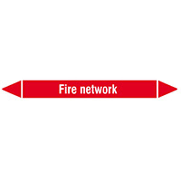 N008564 Brady White on Red Fire network Clp Pipe Marker On Card