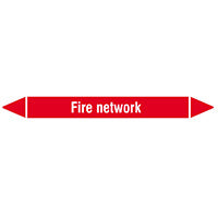 N008567 Brady White on Red Fire network Clp Pipe Marker On Card