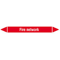 N008566 Brady White on Red Fire network Clp Pipe Marker On Card