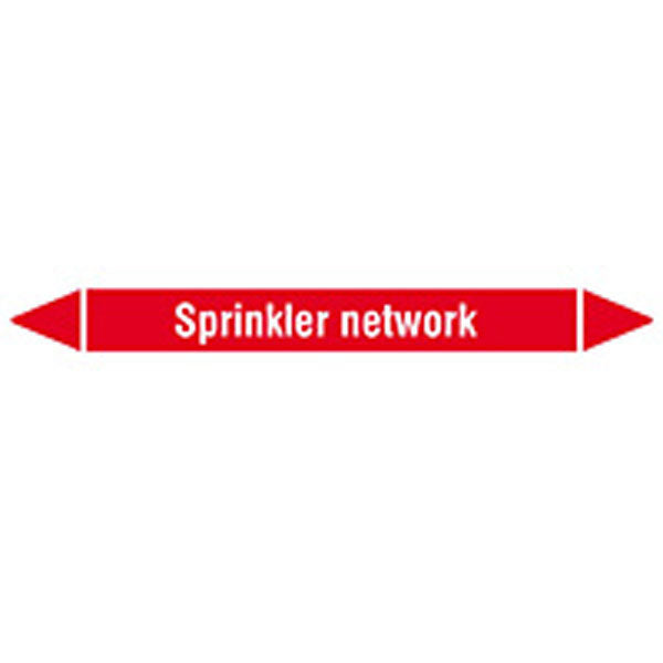 N008576 Brady White on Red Sprinkler network Clp Pipe Marker On Card