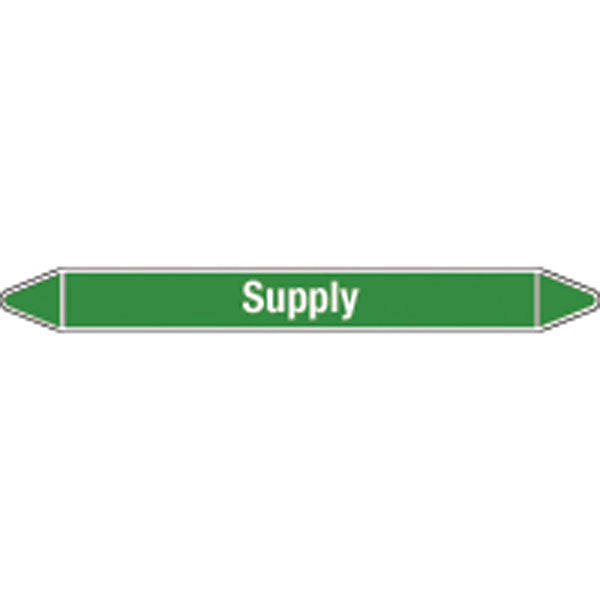 N008591 Brady White on Green Supply Clp Pipe Marker On Card