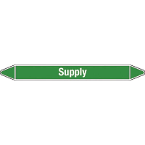 N008592 Brady White on Green Supply Clp Pipe Marker On Card