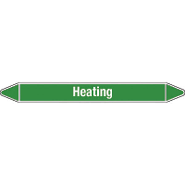 N008601 Brady White on Green Heating Clp Pipe Marker On Card