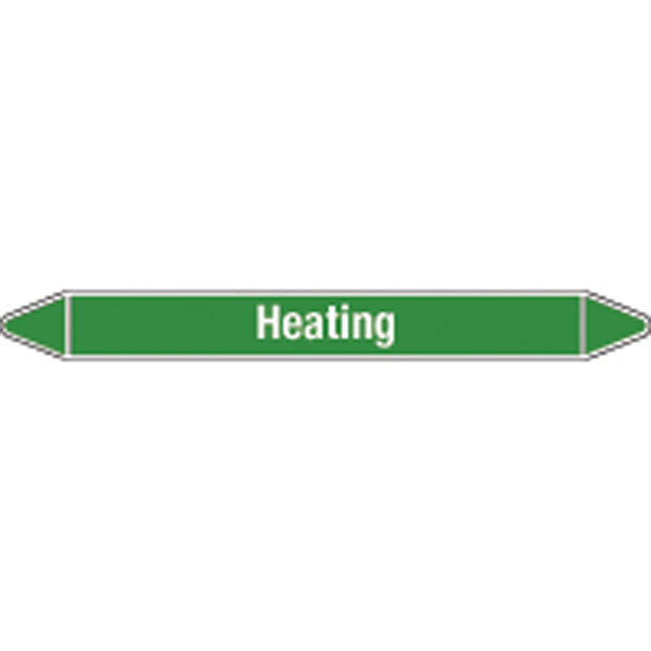 N008607 Brady White on Green Heating Clp Pipe Marker On Roll