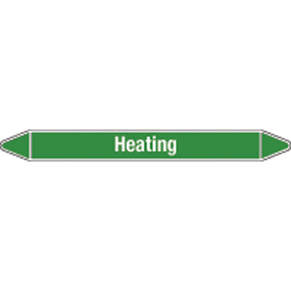 N008608 Brady White on Green Heating Clp Pipe Marker On Roll