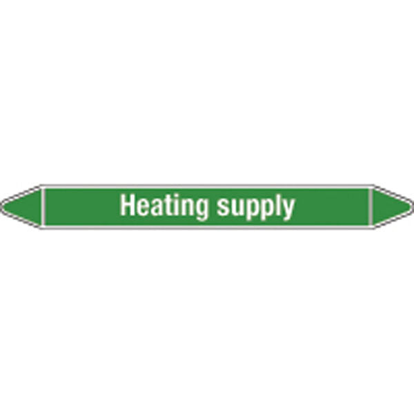 N008610 Brady White on Green Heating supply Clp Pipe Marker On Card
