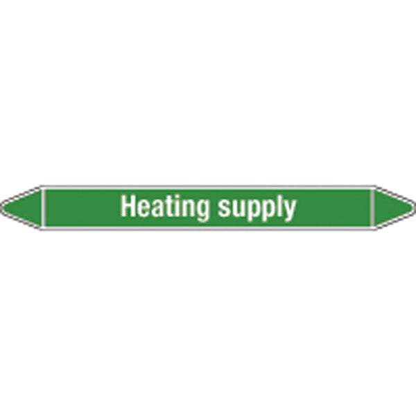N008617 Brady White on Green Heating supply Clp Pipe Marker On Roll