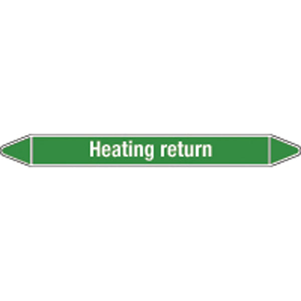 N008624 Brady White on Green Heating return Clp Pipe Marker On Roll