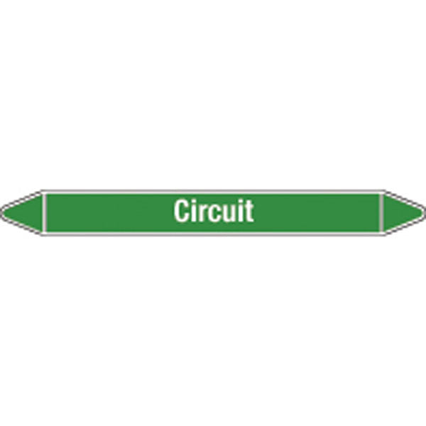 N008630 Brady White on Green Circuit Clp Pipe Marker On Card