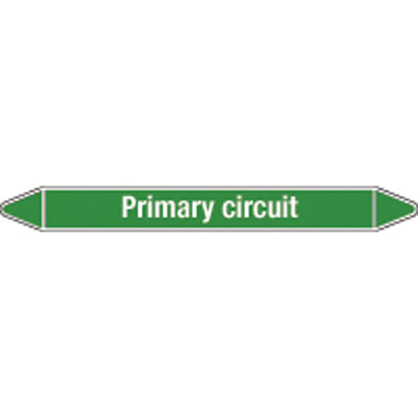 N008639 Brady White on Green Primary circuit Clp Pipe Marker On Card
