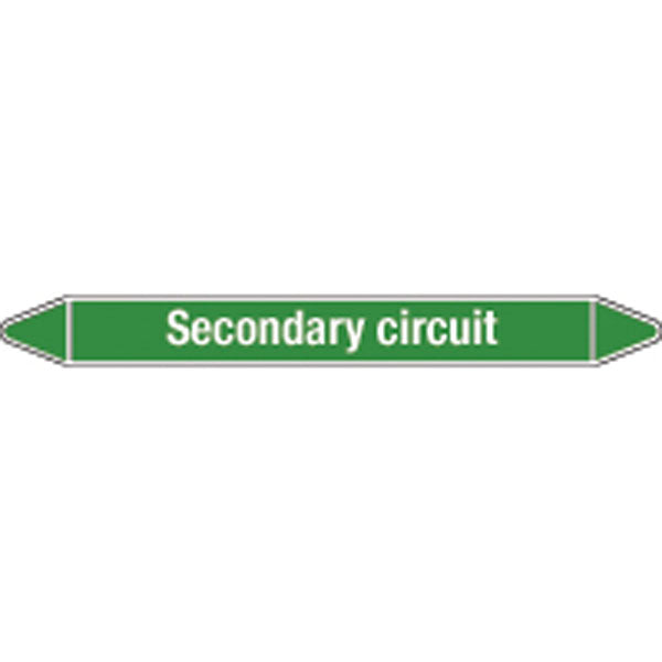 N008650 Brady White on Green Secondary circuit Clp Pipe Marker On Roll