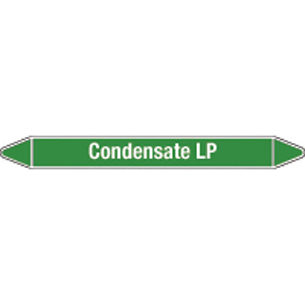 N008663 Brady White on Green Condensate LP Clp Pipe Marker On Card