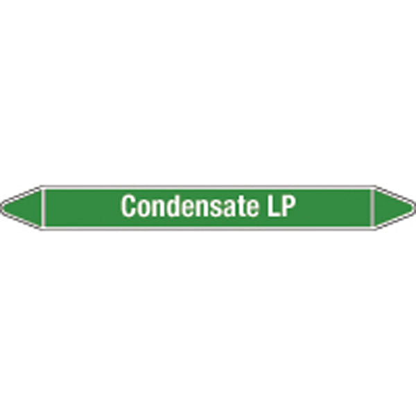 N008666 Brady White on Green Condensate LP Clp Pipe Marker On Card