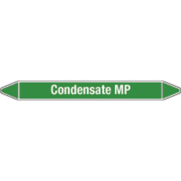 N008672 Brady White on Green Condensate MP Clp Pipe Marker On Card