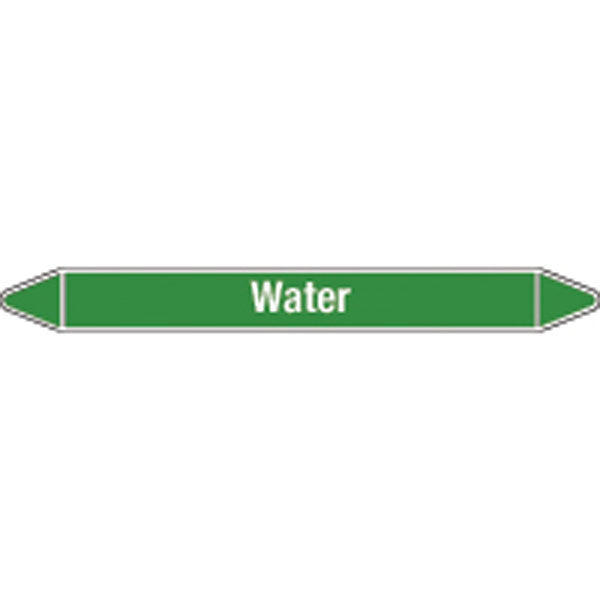 N008682 Brady White on Green Water Clp Pipe Marker On Card