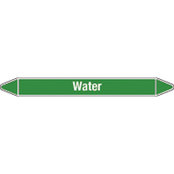 N008683 Brady White on Green Water Clp Pipe Marker On Card