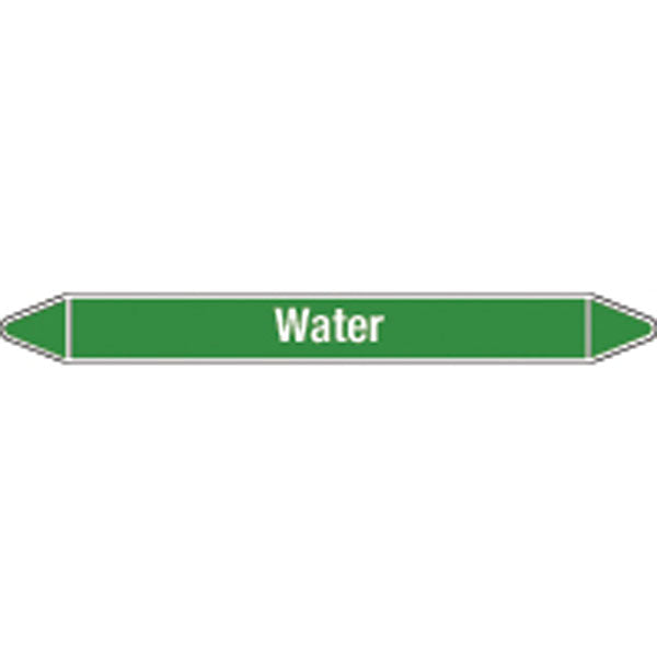 N008689 Brady White on Green Water Clp Pipe Marker On Roll